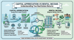 Read more about the article Capital Appreciation vs Rental Income: Understanding Two Real Estate Returns
